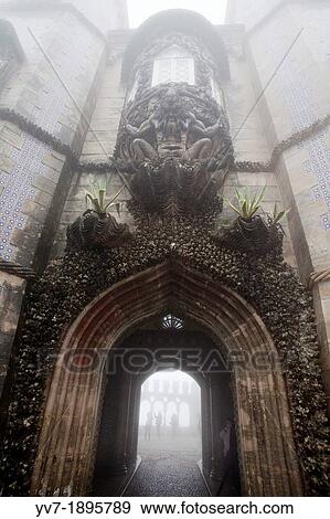The Newt, porch allegorical world creation, figure half man - half fish Pena Palace in Sintra, Lisbon, Portugal, Europe View Large Photo Image Stock Photo - The Newt, porch allegorical world creation, figure half man - half fish Pena Palace in Sintra, Lisbon, Portugal, Europe. Fotosearch