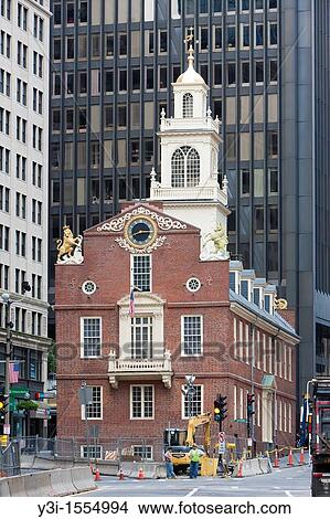 The Old State House amongst the modern buildings in the Financial District, Boston, Massachusetts, USA View Large Photo Image Picture - The Old State House amongst the modern buildings in the Financial District, Boston, Massachusetts, USA. Fotosearch