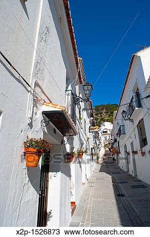 Stock Image - The old town of Mijas in Costa del Sol, Andalusia, Spain. Fotosearch