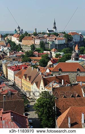 the Old Town seen from the tower of St Olav? church, Tallinn, estonia, northern europe View Large Photo Image Stock Image - the Old Town seen from the tower of St Olav? church, Tallinn, estonia, northern europe. Fotosearch