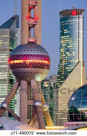 The Orient Pearl TV Tower in Pudong business district, Shanghai. China View Large Photo Image Stock Image - The Orient Pearl TV Tower in Pudong business district, Shanghai. China. Fotosearch