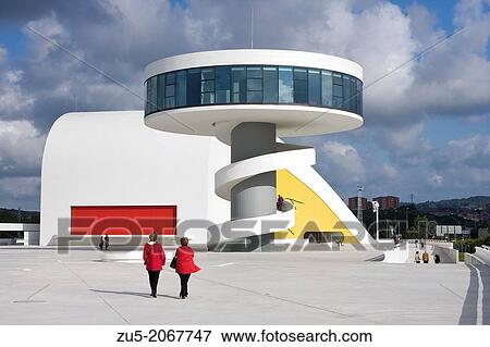 Stock Photo - The Oscar Niemeyer International Cultural Centre, known as Centro Niemeyer, is the result of the combination of a cultural complex designed by Oscar Niemeyer and international cultural project. Fotosearch