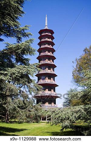 The Pagoda, Kew Gardens, London, England. View Large Photo Image Stock Photo - The Pagoda, Kew Gardens, London, England.. Fotosearch