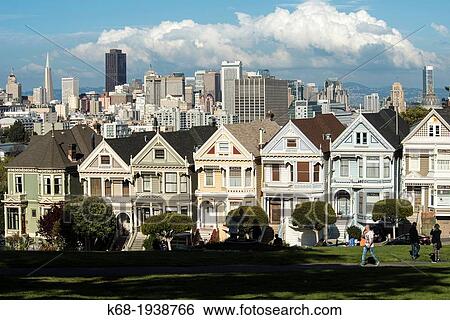The Painted Ladies, houses on Alamo Square in San Francisco, California, USA. View Large Photo Image Stock Photograph - The Painted Ladies, houses on Alamo Square in San Francisco, California, USA.. Fotosearch