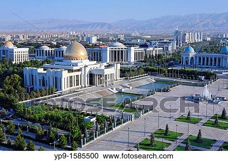 Stock Image - The Palace of Turkmenbashi in Independence Square, Ashgabat, Turkmenistan. Fotosearch