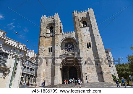 Stock Photo - The Patriarchal Cathedral of St Mary Major, Santa Maria Maior de Lisboa, Se de Lisboa, Largo Se, Lisboa, Lisbon, Portugal.. Fotosearch