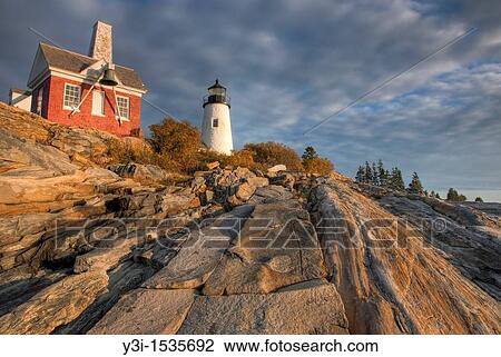 The Pemaquid Point Lighthouse perched on fantastic rock formations, Bristol, Maine, USA View Large Photo Image Stock Image - The Pemaquid Point Lighthouse perched on fantastic rock formations, Bristol, Maine, USA. Fotosearch