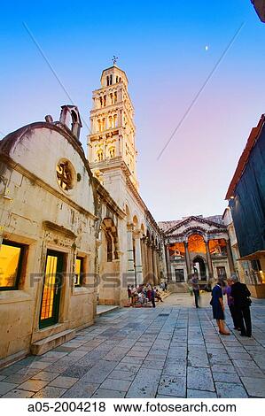 The Peristyle. Diocletian's Palace and Cathedral of St Domnius ( St Duje Cathedral ), UNESCO World Heritage Site, Old town, Split, Central Dalmatia, Croatia. View Large Photo Image Stock Photo - The Peristyle. Diocletian's Palace and Cathedral of St Domnius ( St Duje Cathedral ), UNESCO World Heritage Site, Old town, Split, Central Dalmatia, Croatia.. Fotosearch