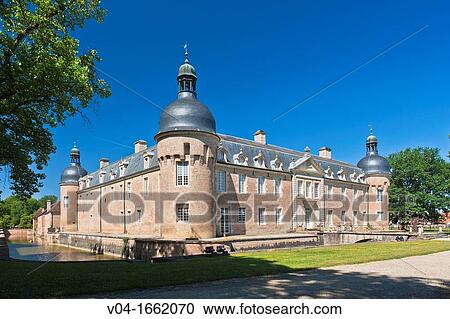 Stock Image - The picturesque castle of Pierre-de-Bresse, Burgundy, France, Europe. Fotosearch