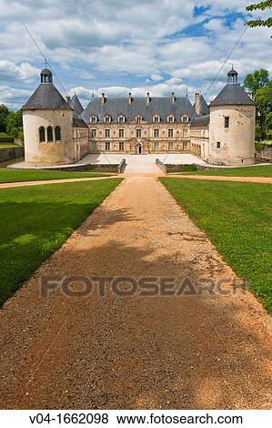 Stock Photo - The picturesque castle of Bussy-Rabutin, Burgundy, France, Europe. Fotosearch