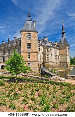 The picturesque castle of Sully, Burgundy, France, Europe View Large Photo Image Stock Image - The picturesque castle of Sully, Burgundy, France, Europe. Fotosearch