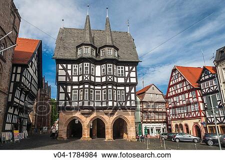 The picturesque city hall in Alsfeld on the German Fairy Tale Route, Hesse, Germany, Europe View Large Photo Image Picture - The picturesque city hall in Alsfeld on the German Fairy Tale Route, Hesse, Germany, Europe. Fotosearch