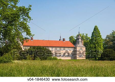 The picturesque moated castle Westerwinkel, Ascheberg, North Rhine-Westphalia, Germany, Europe View Large Photo Image Stock Image - The picturesque moated castle Westerwinkel, Ascheberg, North Rhine-Westphalia, Germany, Europe. Fotosearch
