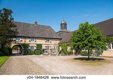 The picturesque moated castle Westerwinkel, Ascheberg, North Rhine-Westphalia, Germany, Europe View Large Photo Image Stock Photograph - The picturesque moated castle Westerwinkel, Ascheberg, North Rhine-Westphalia, Germany, Europe. Fotosearch