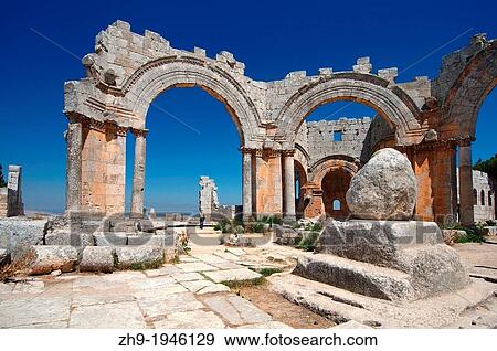 The pillar of Saint Simeon Stylites, Syria. View Large Photo Image Stock Photo - The pillar of Saint Simeon Stylites, Syria.. Fotosearch