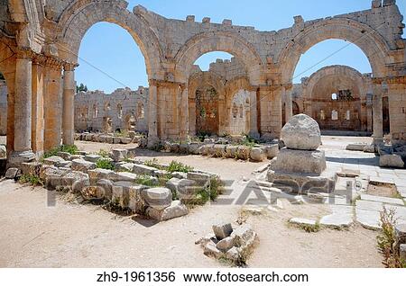 The pillar of Saint Simeon Stylites, Syria. View Large Photo Image Stock Photograph - The pillar of Saint Simeon Stylites, Syria.. Fotosearch