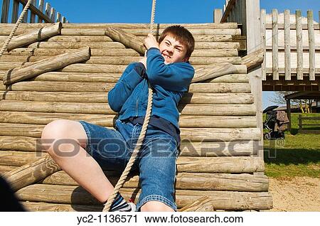 Stock Image - The Play area at Easton Farm Park in Easton, Woodbridge, Suffolk, England, Great Britain, Uk. Fotosearch