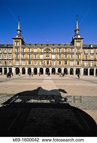 The Plaza Mayor was built during the Habsburg period and is a central plaza in the city of Madrid, Spain View Large Photo Image Stock Image - The Plaza Mayor was built during the Habsburg period and is a central plaza in the city of Madrid, Spain. Fotosearch