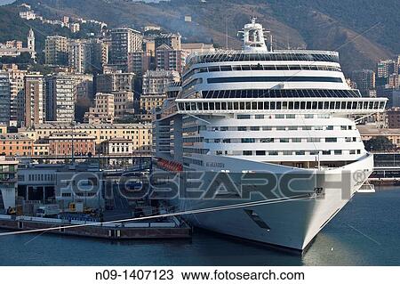 Stock Image - The port of Genoa. Fotosearch