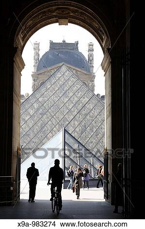 Picture - The Pyramid by Pei, Louvre Art Museum, Paris, France. Fotosearch