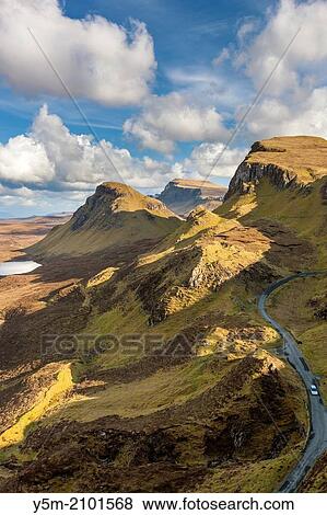 The Quiraing a landslip on the eastern face of Meall na Suiramach, A view over Loch Leum na Luirginn and Loch Cleat, northeast coast of Trotternish Peninsula, Isle of Skye, Inner Hebrides, Scotland, United Kingdom, Europe. View Large Photo Image Stock Photo - The Quiraing a landslip on the eastern face of Meall na Suiramach, A view over Loch Leum na Luirginn and Loch Cleat, northeast coast of Trotternish Peninsula, Isle of Skye, Inner Hebrides, Scotland, United Kingdom, Europe.. Fotosearch