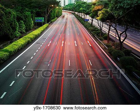 The red streaks of taillights leaving Singapore's Central Business District View Large Photo Image Stock Image - The red streaks of taillights leaving Singapore's Central Business District. Fotosearch