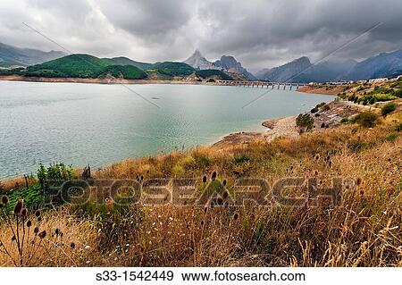 The Riao reservoir Le? n Castilla Le? n Spain View Large Photo Image Stock Photo - The Riao reservoir Le? n Castilla Le? n Spain. Fotosearch