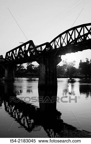 The River Kwai Bridge when the Night comes View Large Photo Image Stock Photography - The River Kwai Bridge when the Night comes. Fotosearch