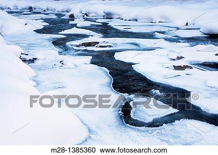 Stock Image - The Robson River in winter, Mount Robson Provincial Park British Columbia Canada. Fotosearch