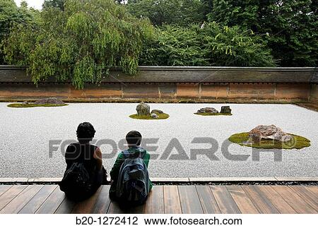The Rock Garden, Ryoanji Temple, Kyoto, Japan. View Large Photo Image Stock Image - The Rock Garden, Ryoanji Temple, Kyoto, Japan.. Fotosearch