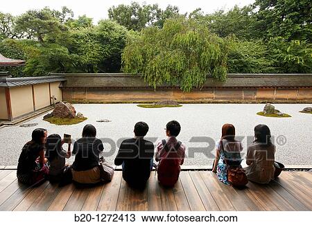 The Rock Garden, Ryoanji Temple, Kyoto, Japan. View Large Photo Image Stock Image - The Rock Garden, Ryoanji Temple, Kyoto, Japan.. Fotosearch