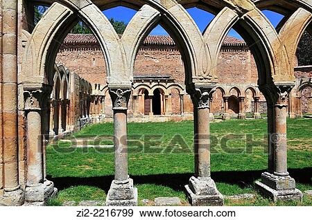 The Romanesque Monastery of San Juan de Duero, XIIth century, archs in the cloister. Soria, Spain View Large Photo Image Stock Photo - The Romanesque Monastery of San Juan de Duero, XIIth century, archs in the cloister. Soria, Spain. Fotosearch