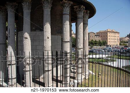 The round Temple of Hercules. Piazza Bocca della Verit?. Rome, Lazio, Italy, Europe. View Large Photo Image Stock Image - The round Temple of Hercules. Piazza Bocca della Verit?. Rome, Lazio, Italy, Europe.. Fotosearch