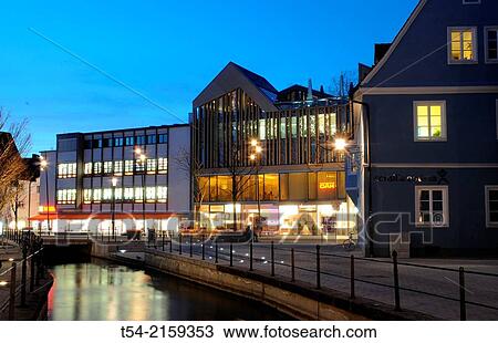 The Schrannenplatz in Memmingen at dusk View Large Photo Image Stock Image - The Schrannenplatz in Memmingen at dusk. Fotosearch