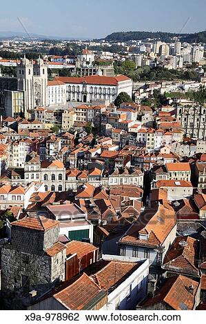 The Se Cathedral and a view of the city with the Douro River, Porto, Douro Litoral, Portugal View Large Photo Image Stock Image - The Se Cathedral and a view of the city with the Douro River, Porto, Douro Litoral, Portugal. Fotosearch