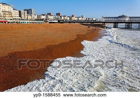 The seafront and pier at Brighton, East Sussex, England View Large Photo Image Stock Photography - The seafront and pier at Brighton, East Sussex, England. Fotosearch