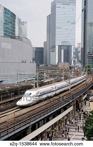 The Shinkansen train in Tokyo Japan View Large Photo Image Picture - The Shinkansen train in Tokyo Japan. Fotosearch