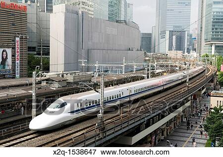 The Shinkansen train in Tokyo Japan View Large Photo Image Stock Photo - The Shinkansen train in Tokyo Japan. Fotosearch