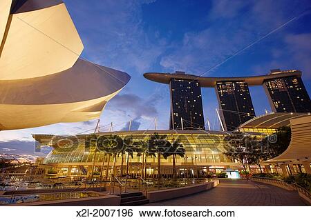 Stock Photograph - The Shoppes at Marina Bay Sands shopping mall, Singapore.. Fotosearch