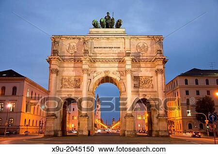 The Siegestor Victory Gate, a three-arched triumphal arch in Munich, Bavaria, Germany. View Large Photo Image Stock Image - The Siegestor Victory Gate, a three-arched triumphal arch in Munich, Bavaria, Germany.. Fotosearch