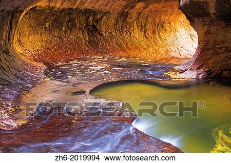 The Subway along North Creek, Zion National Park, Utah USA. View Large Photo Image Picture - The Subway along North Creek, Zion National Park, Utah USA.. Fotosearch