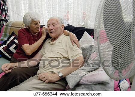 The summer heat is a health hazard for Senior citizens. View Large Photo Image Picture - The summer heat is a health hazard for Senior citizens.. Fotosearch