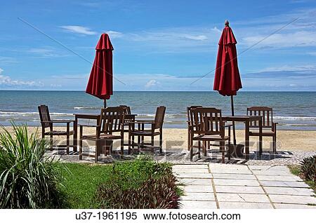 Stock Photography - The Tanjung Aru beach, Kota Kinabalu, Sabah, Malaysia.. Fotosearch