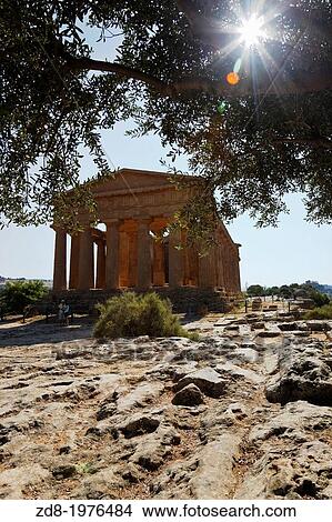 The Temple of Concordia in Agrigento, sicily. View Large Photo Image Picture - The Temple of Concordia in Agrigento, sicily.. Fotosearch