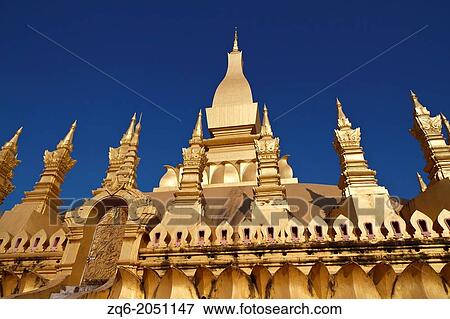 The Temple That Luang in Vientiane in Laos. View Large Photo Image Stock Photo - The Temple That Luang in Vientiane in Laos.. Fotosearch