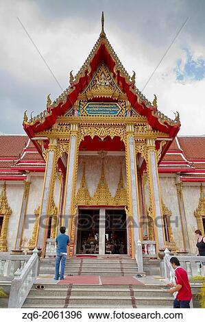 Stock Photograph - The Temple Wat Chalong on Phuket, Thailand.. Fotosearch