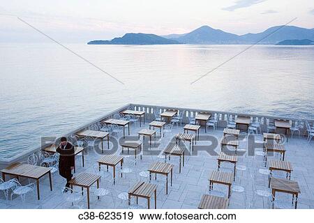 Stock Photo - The Terrace of Sveti Stefan Hotel in Monte. Fotosearch