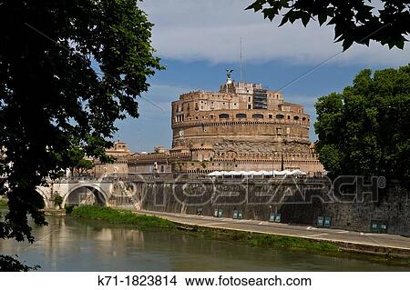 Picture - The Tevere River and the Castle of St Angelo in Rome, Italy. Fotosearch