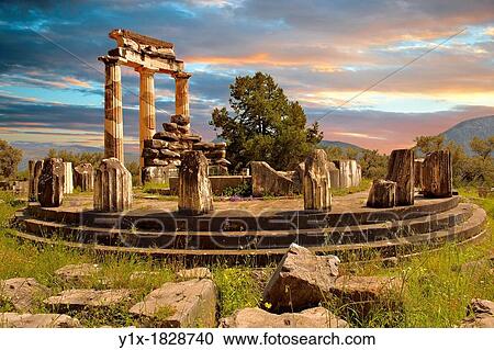 The Tholos at the sanctuary of Athena Pronaia, a circular building with Doric columns that was constructed between 380 and 360 BC Delphi, archaeological site, Greece, View Large Photo Image Stock Image - The Tholos at the sanctuary of Athena Pronaia, a circular building with Doric columns that was constructed between 380 and 360 BC Delphi, archaeological site, Greece,. Fotosearch