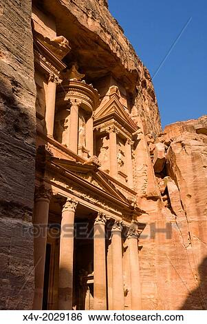 Stock Photograph - The Treasury, El-Khazneh, Petra, UNESCO Heritage Site, Jordan, Middle East.. Fotosearch